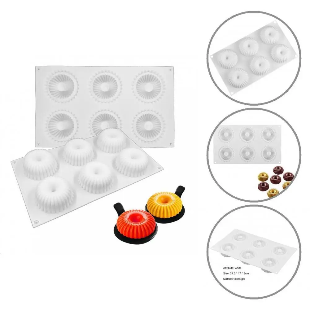 

Baking Mold Useful Lightweight 6 Cavities Handmade Baking Dessert Mold for Household Pastry Mold Pastry Mold