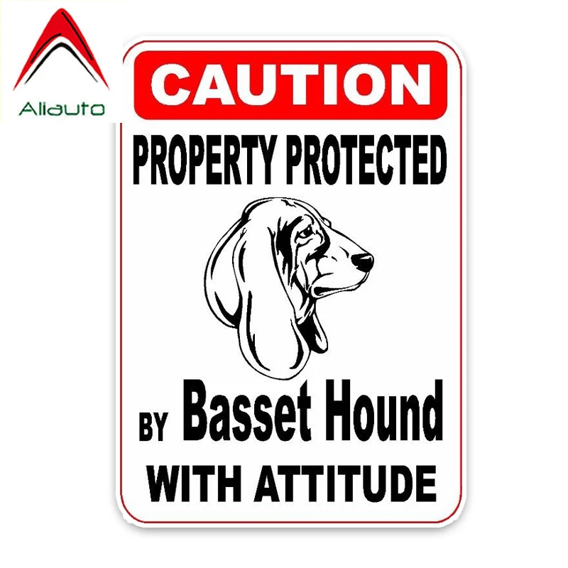 Aliauto внимание автомобильные наклейки защищенные от Basset Hound Dog ПВХ наклейка