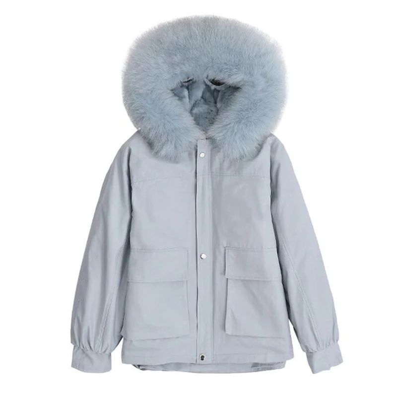 2019 Высококачественная меховая Парка женская зимняя куртка с подкладкой из