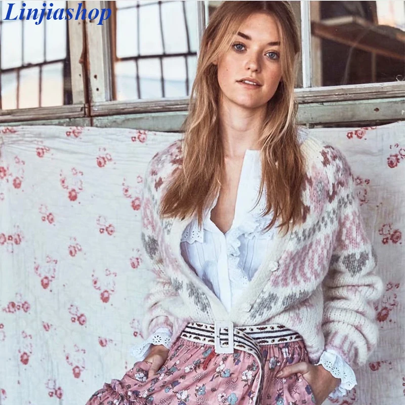 

Кардиган в стиле пэчворк, Рождественский свитер, Женский вязаный свитер с длинными рукавами с открытыми плечами, женские свитера Deena в полос...