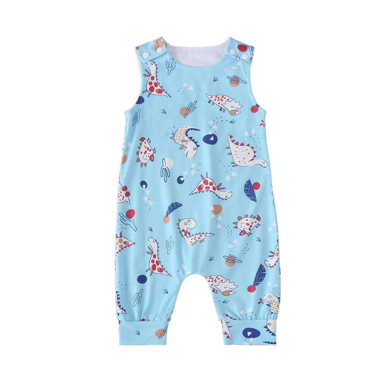 

Детский комбинезон Pudcoco, комбинезон без рукавов с круглым вырезом и мультяшным принтом животных, боди для детей, повседневные наряды для мал...