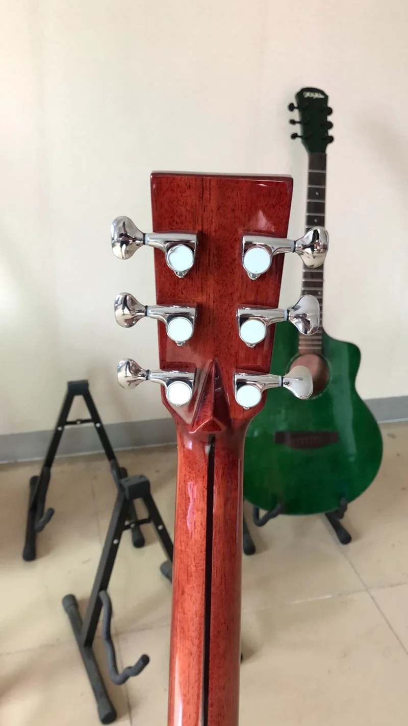 Полная твердая Акустическая гитара из дерева sapele 40 дюймов, глянцевая 6 струнная народная гитара с твердой еловой древесиной, высокое качество