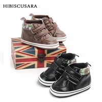 newborn baby boy pu leather shoes autumn winter kidstoddler boots sneaker pu first walker camo patched prewalkers 0 18m