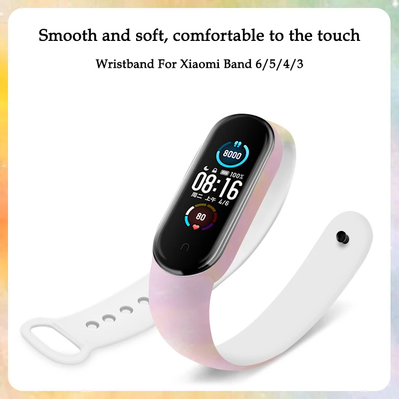 Ремешок силиконовый для Xiaomi Mi Band 7 6 5 4 3 сменный цветной браслет - купить по