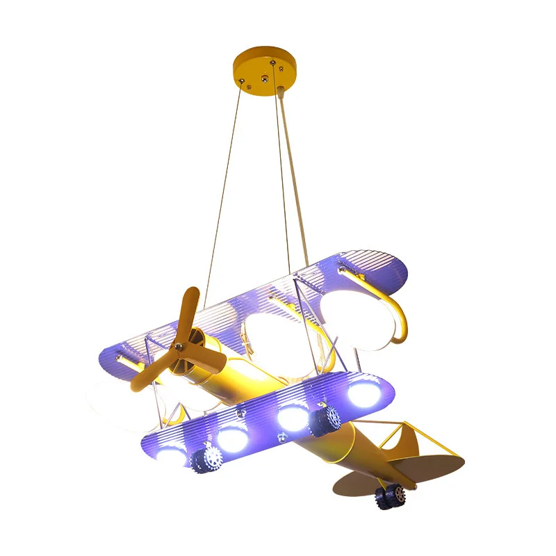 

Boy cartoon bedroom kindergarten ceiling lamps creative personality American eye protection aircraft Pendant Lights WF1027