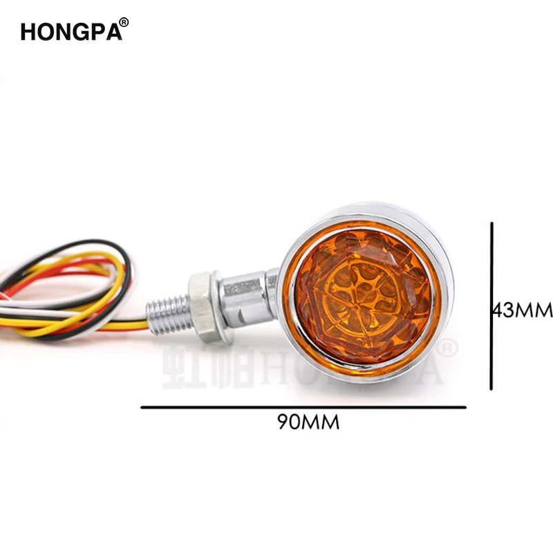 Хром мотоциклов поворотник пуля светильник s янтарь алмаз объектив светодиодный