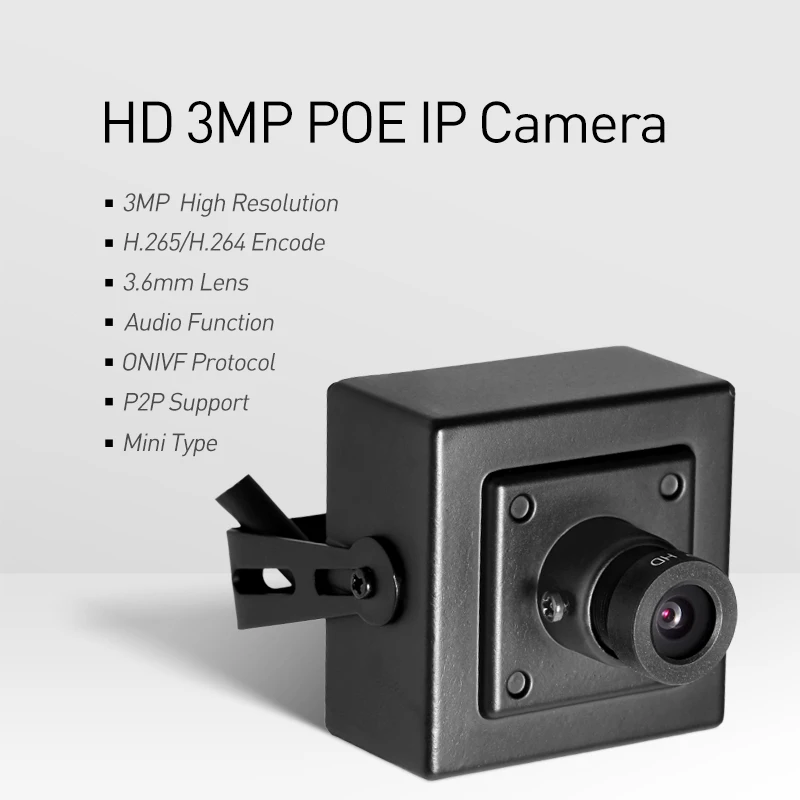IP камера POE H.265 3 Мп 1296P/1080P металлическая для системы видеонаблюдения|Камеры