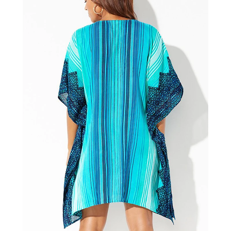 plus size swim suit cover up tunic for beach sarong beachwear print beach cover up women casual loose dress pareo kaftan dress free global shipping