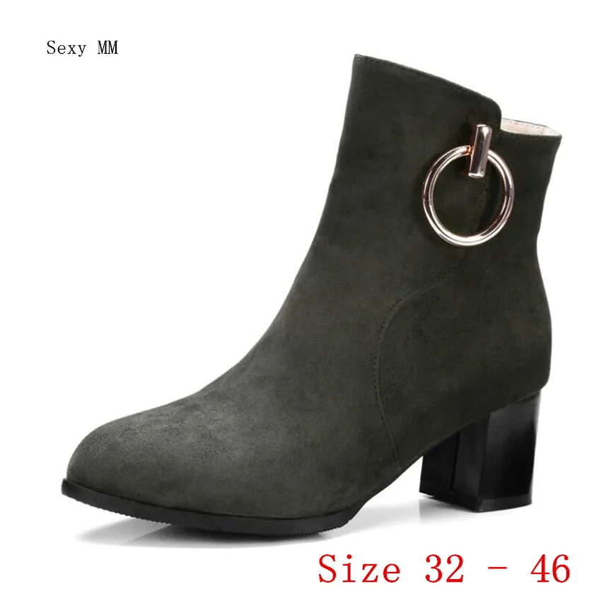 Сезон весна осень Обувь на толстом высоком каблуке для женщин ботильоны женская