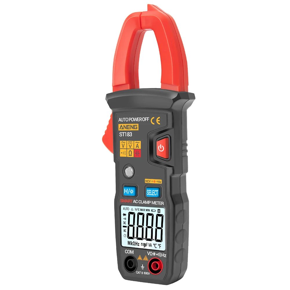 

Frequency Current Voltage Factor Meter ST183 True RMS 6000 Counts LCD Automatic Range Digital Clamp Multimeter