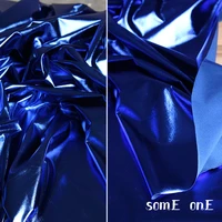 spandex stretch pu leather fabric dark blue waterproof diy decor props leggings tights skirt dress clothes designer fabric