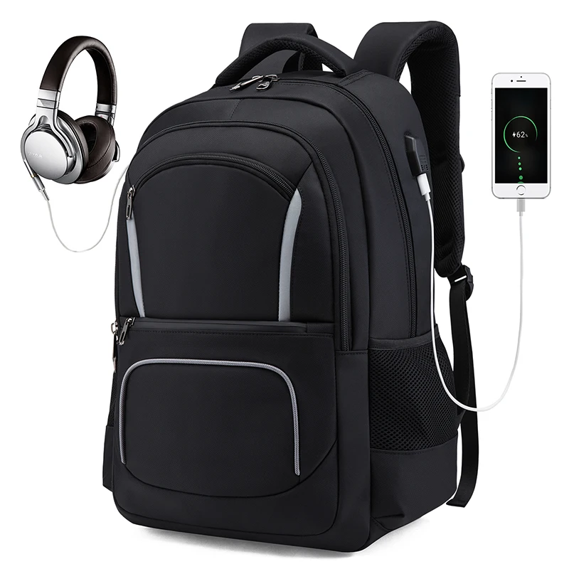 

Новый модный 17 дюймовый школьный рюкзак для ноутбука, Мужская Большая вместительная водонепроницаемая сумка для подростка, мужская сумка ...