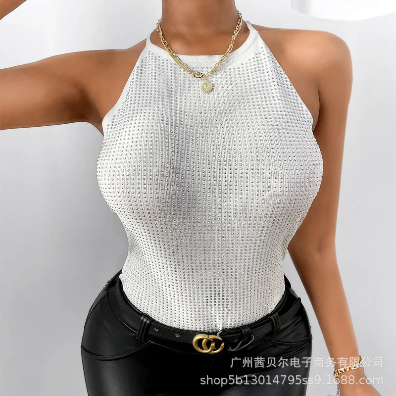

Mandylandy Backless Solid Color Camis Women Sexy Tanks Sleeveless White Top And Vest Summer Sexy Club Wear Tanks Top