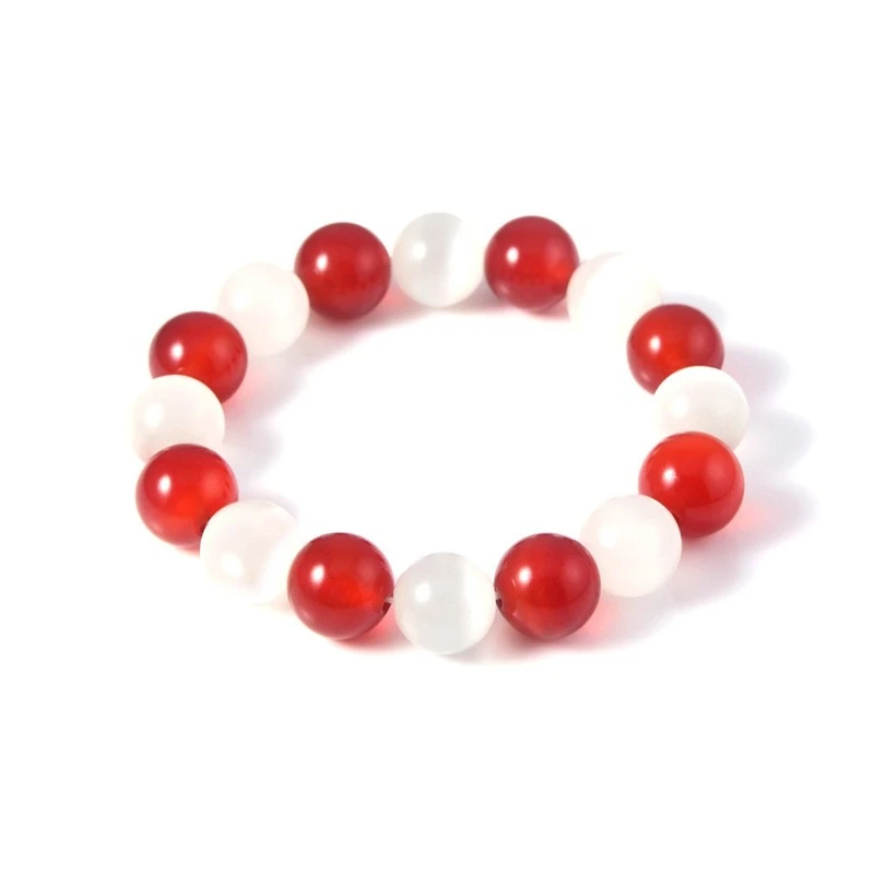 

Wholesale 5 Pcs FRUITS BASKET Bracelets Japanese Anime Figue Souma Kyo Red and White Agate Bracelet for Women Men Jewelry Gifts