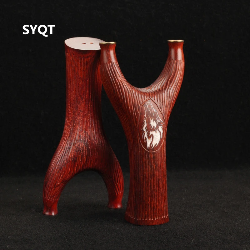 

Рогатка из сандалового дерева, фиолетовая светильник я, плоская, кожаная, с головой волка, для занятий спортом на открытом воздухе, охотничи...