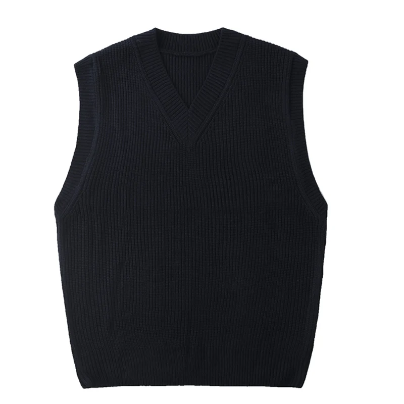 

Autumn winter Sleeveless Sweater Women Solid Color V Neck Knitted Sleeveless Vest female Jumpers Pull Femme Sweaters