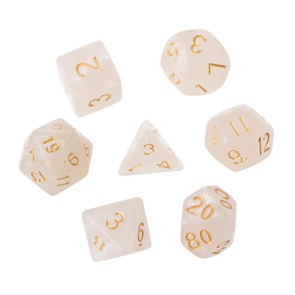 7 шт. мерцание многогранные кубики для Дракон Pathfinder D20 D12 2xD10 D8 D6 D4|Кубики| |