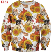 autumn winter chihuahua 3d printed hoodies pullover boy for girl long sleeve shirts kids funny animal sweatshirt