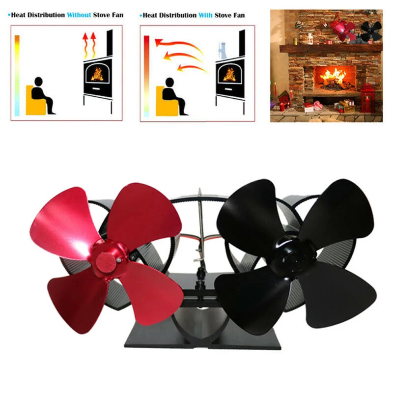 1 шт. 8 лопастей деревянный нагреватель вентилятор печь камин Горячая мощность