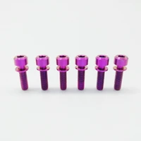 6pcslot purple m5x18mm titanium ti bicycle stem screws bolts with washer bicycle accessory