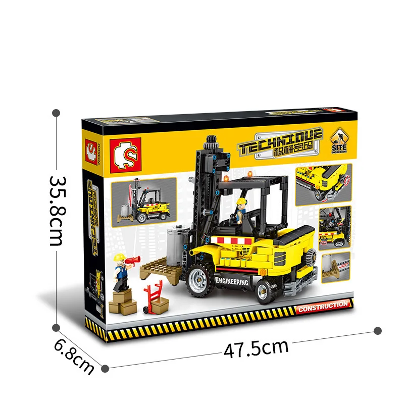 

SEMBO 556pcs+ Engineering Truck Forklift ABS Model Building Blocks DIY Technic Car Construction Vehicle Boy Bricks Toy