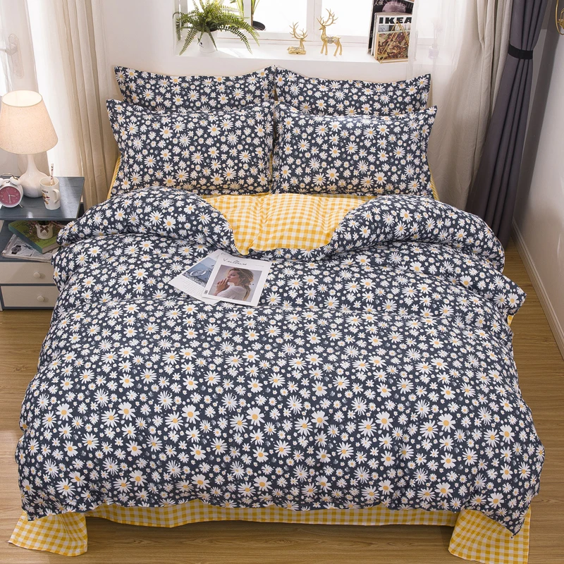 

3-D Print Daisy Fashion Bedding Set Simple Duvet Cover Set Pillowcase Home Textiles 2/3pcs Bed Linen King Queen Size Dropship