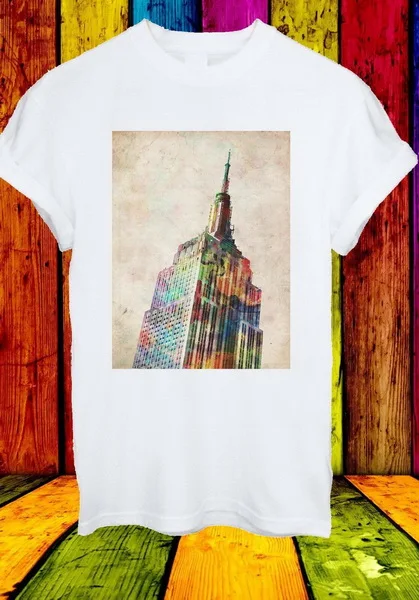 Empire State Building Midtown Манхэттен Нью-Йорк мужская и женская футболка унисекс 656 с