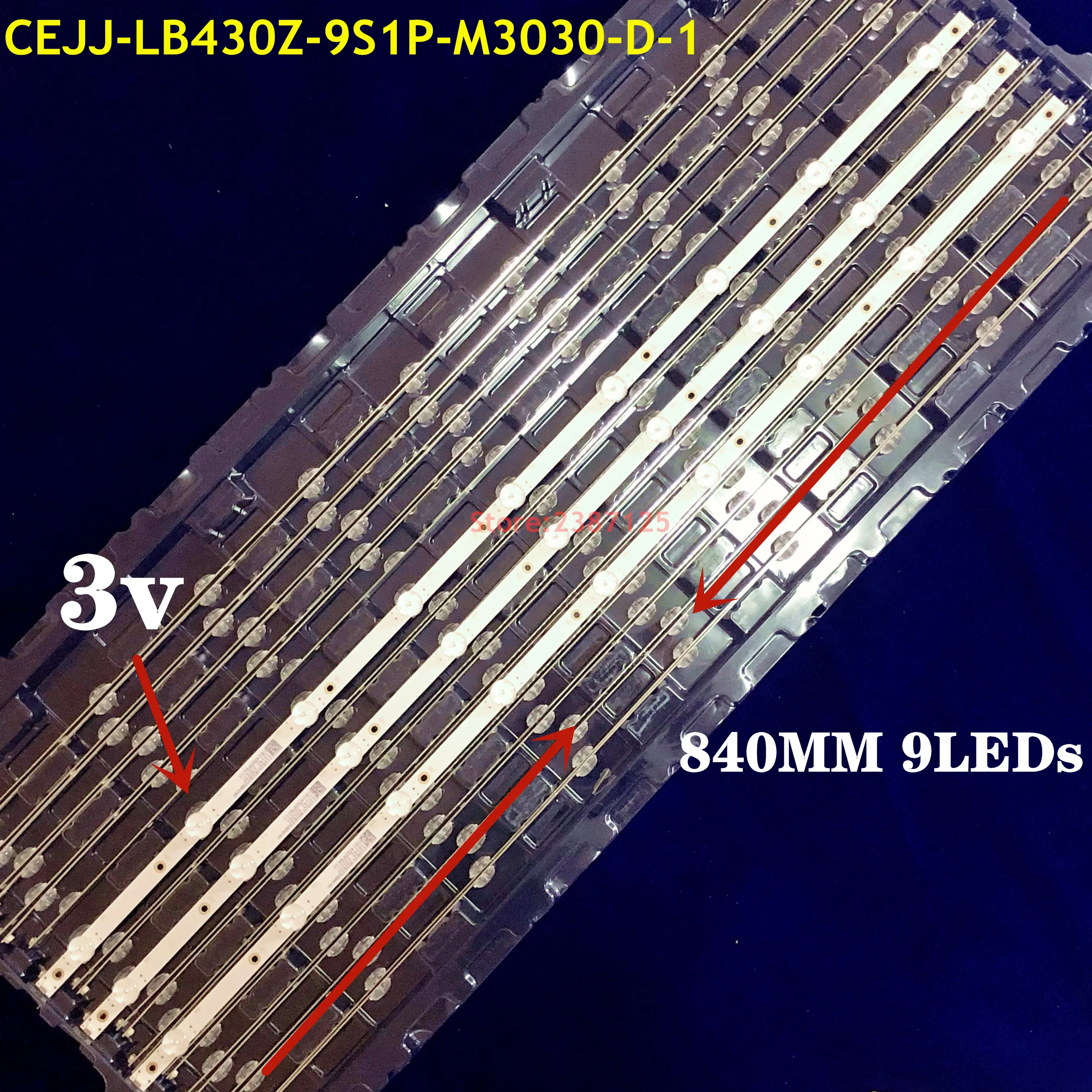 Светодиодный Подсветка подсветка полосы 9 светодиодный (3v) CEJJ LB430Z 9S1P M3030 D 1 для АОС