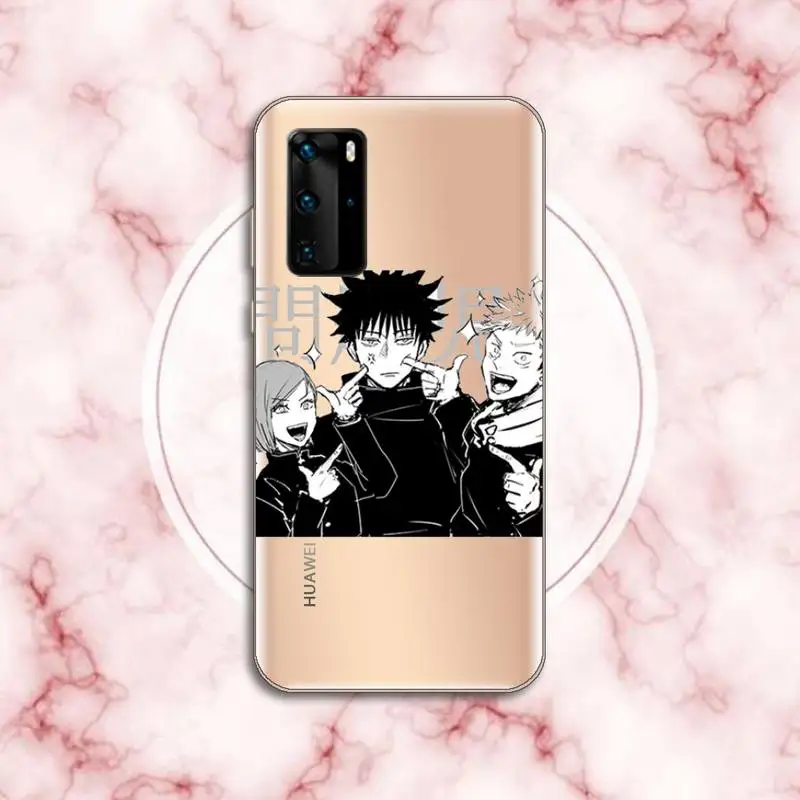 

Japanese Anime Jujutsu Kaisen Phone Case Transparent for Huawei P20 P30P40 honor 8 10i P smart 2019 Samsung A71 A21S S10 20 plus