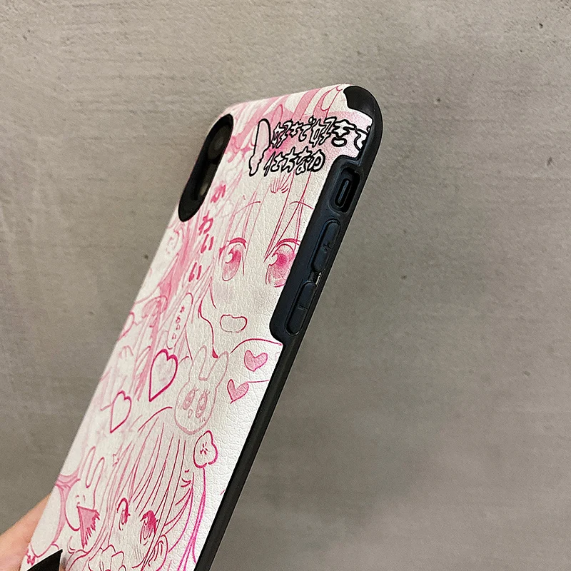 

Cartoon Anime Girl Phone Case For iPhone 12 11 Pro Max Xr Xs Max X 7 Puls 8 Puls Cases Matte Soft IMD Silicone Back Cover