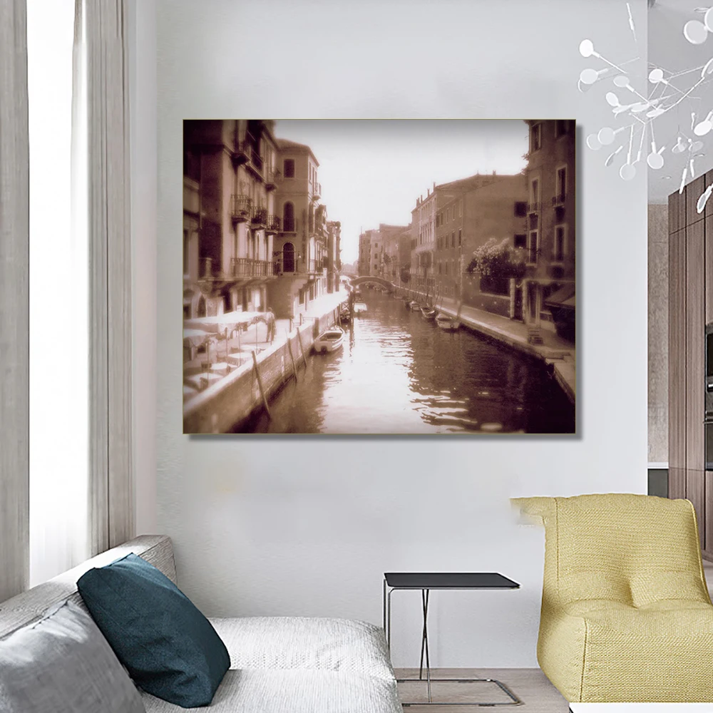 Laeacco холст живопись каллиграфия мечта Венеции современный постер для домашнего