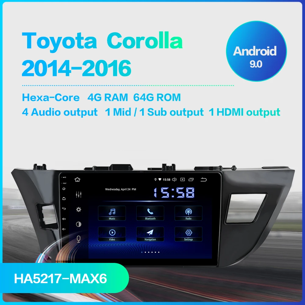 10," мультимедийный автомобиль Android 9,0 для Toyota Corolla TDA7850 мульти сенсорный экран HDMI 4 Гб ram
