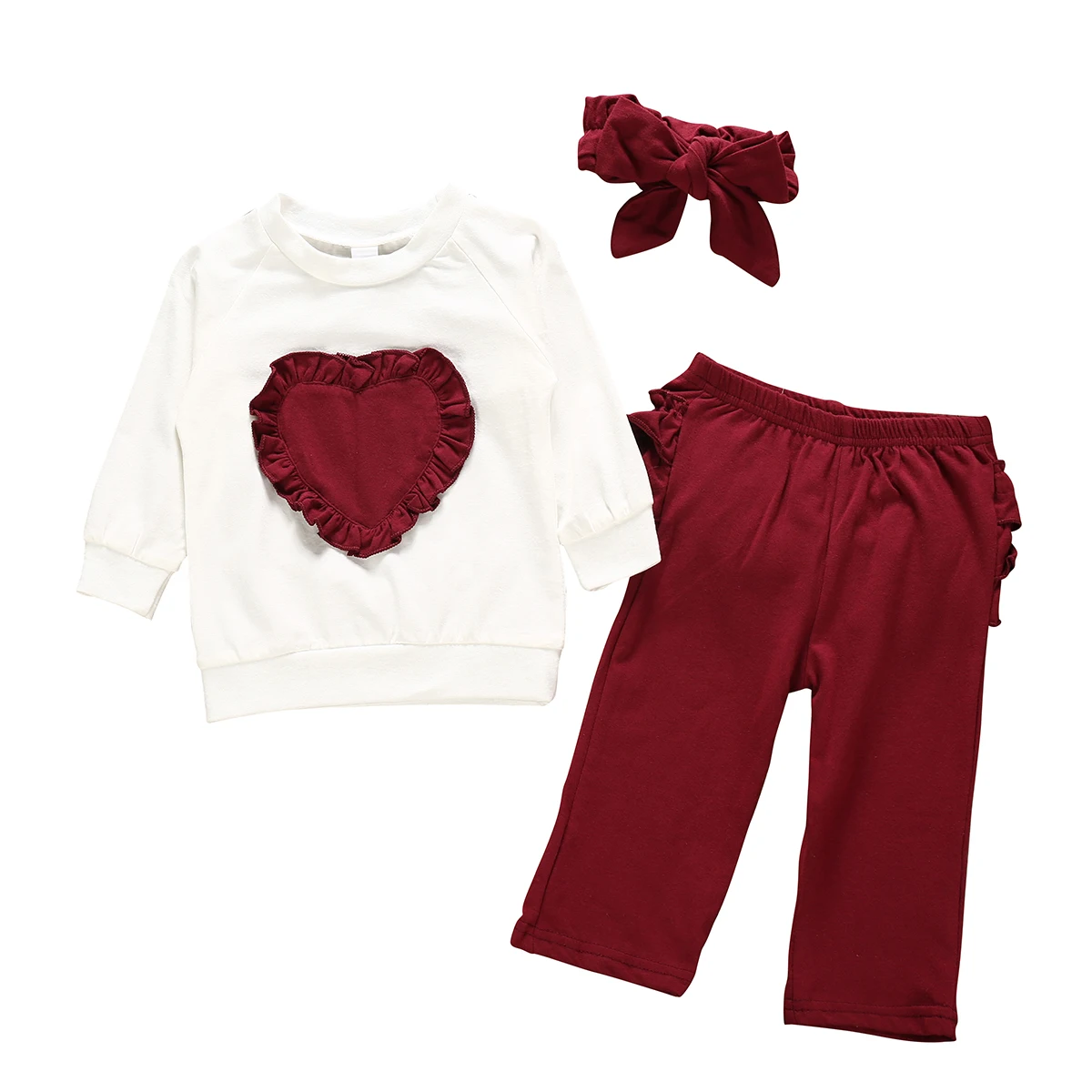 

3 шт./комплект, хлопковое боди с длинным рукавом и оборками, на возраст 0-24 месяца