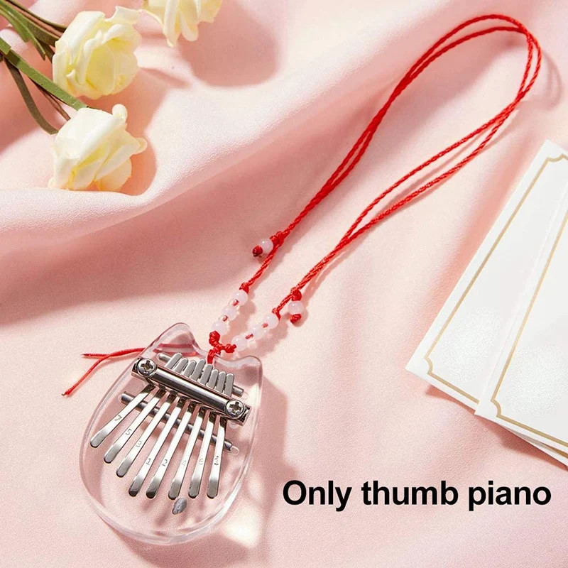 

8 Keys Mini Kalimba Portable Thumb Piano Transparent Thumb Piano Fit for Kids Adults Beginners Music Gift