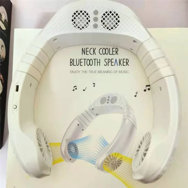 2 в 1 шейный кулер и Bluetooth динамик Электрический вентилятор музыкальный центр
