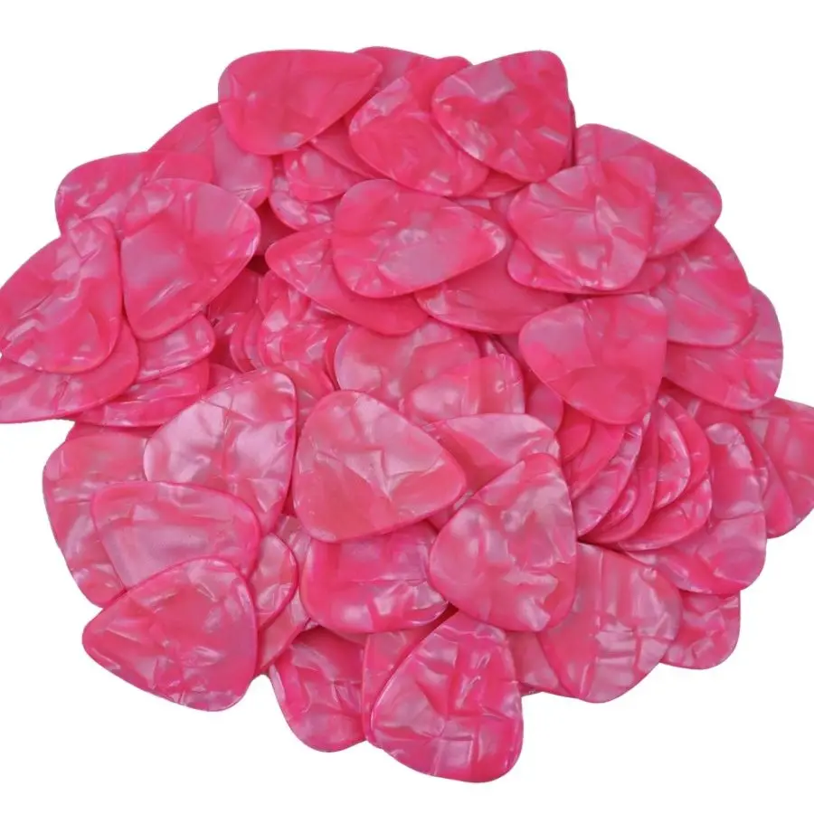 

Lots of 100pcs New Extra Heavy 1.5mm Blank Celluloid Guitar Picks Plectrums Pearl Pink For Electric Guitar Bass