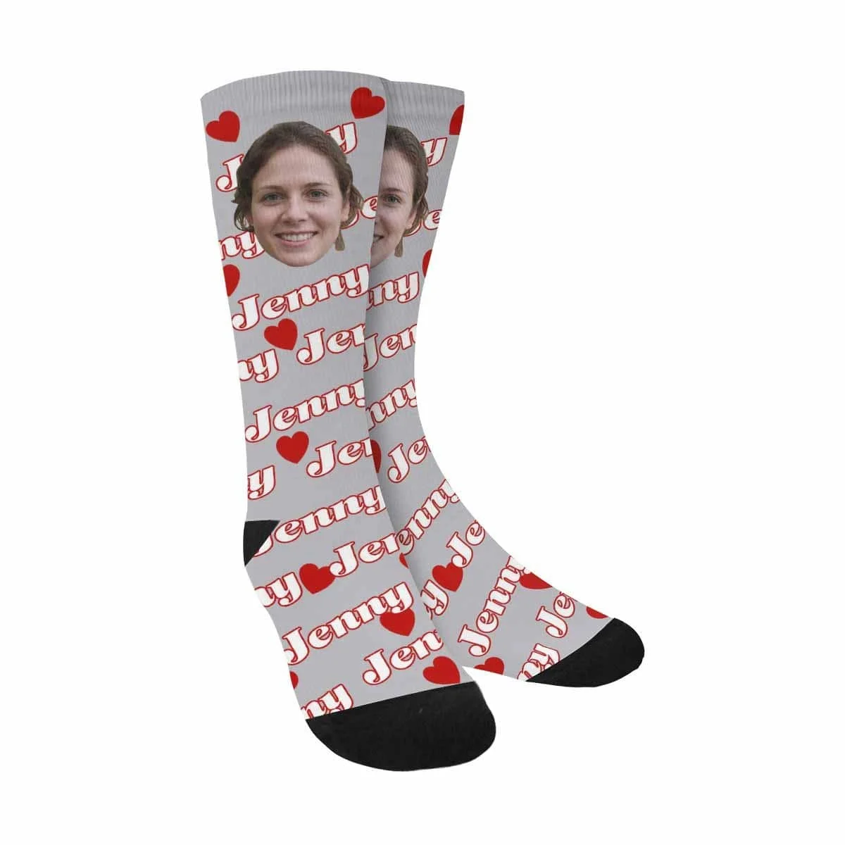 

Custom Face&Name Heart Sublimated Crew Socks