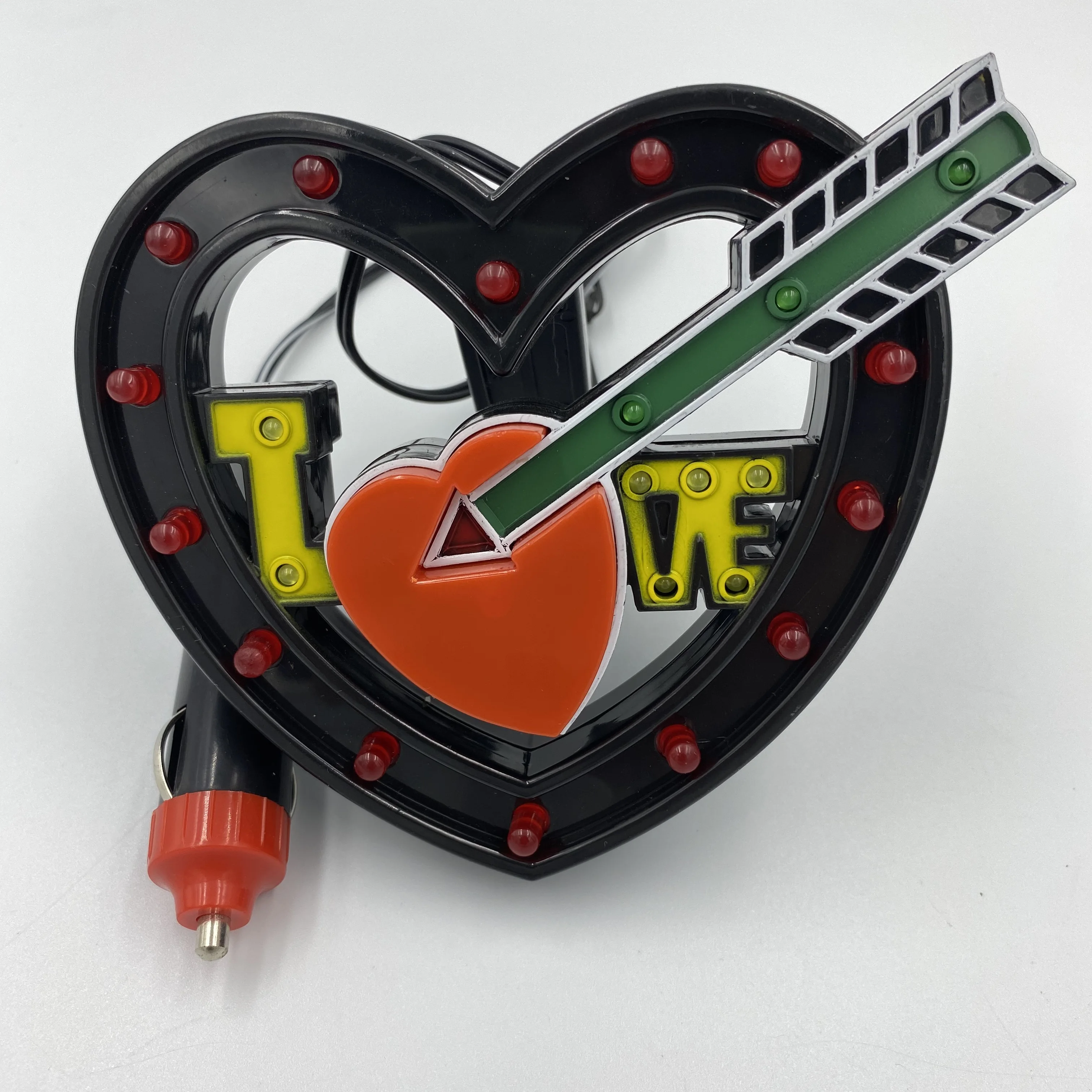 

Присоска легкая в установке черная красная любовь светодиодная Мерцающая Автомобильная Мерцающая лампочка фотовспышка для любого автомобиля 12 В украшение свадебного автомобиля