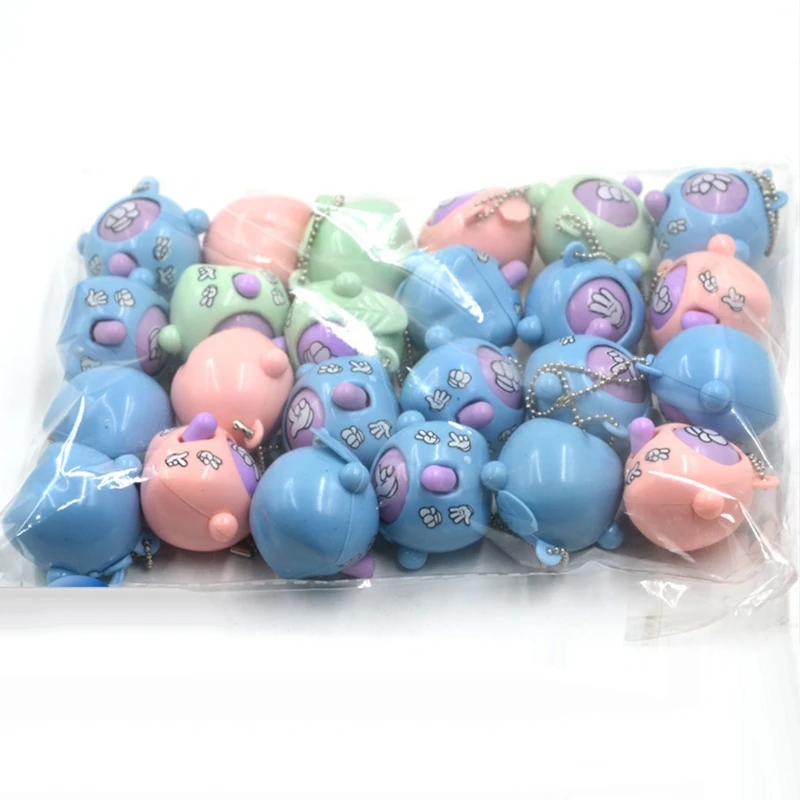 

L9CD 6 Pcs Mini Mora Device Key Chain Pendant Play Toy, Round Egg Delicate Rock-Paper-Scissors for Finger-guessing Game