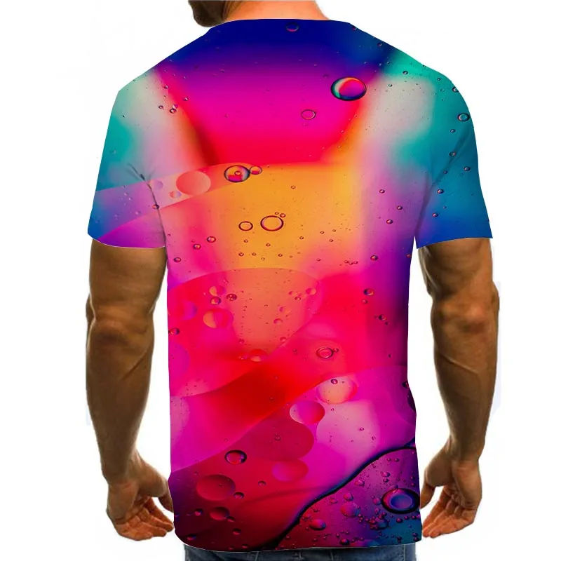 

Men Graphic T Shirts Round Neck 3D Print Short Sleeve Daily Tops Red Tees