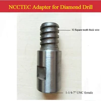 adapter connector 1 14 7 unc female to 32 square tooth thick male for diamond drill machine which has 1 14 7 male thread