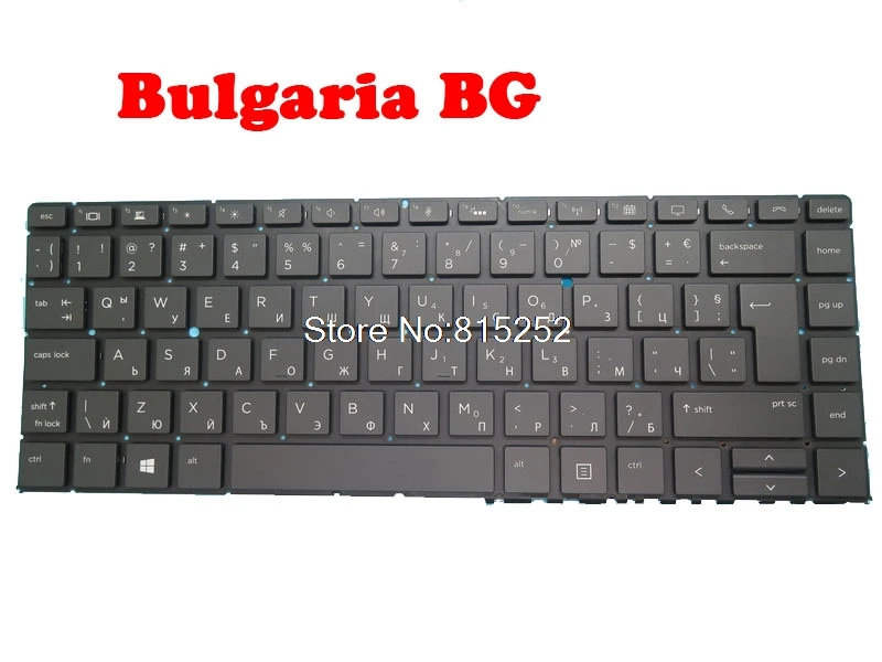 Клавиатура для ноутбука HP EliteBook 1040 G6 черная без рамки с подсветкой Болгария
