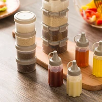4pcsset mini condiment squeeze bottles barbecue for ketchup mustard mayo transparent bottle pp spices with lid jar oil bottles