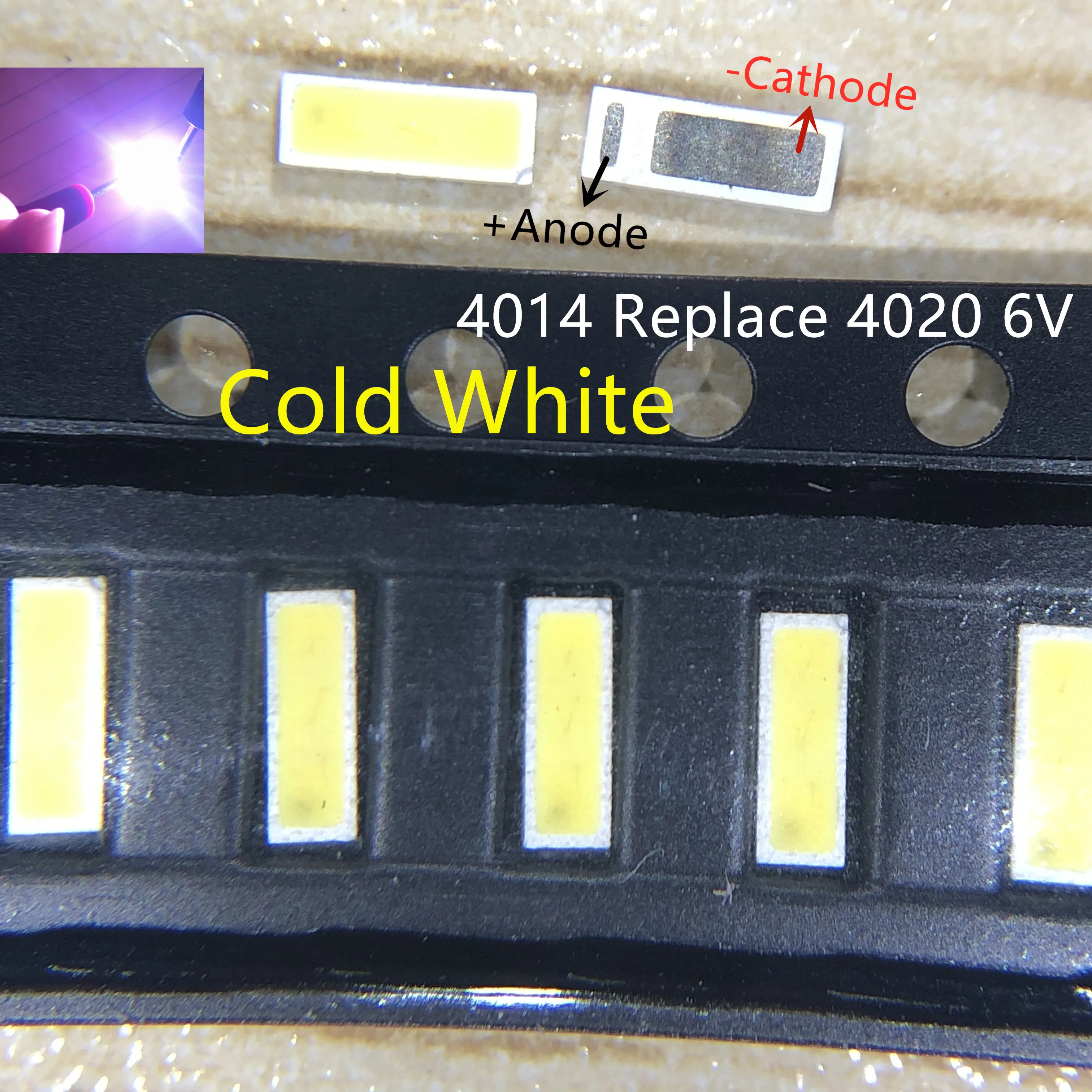 50 шт. светодиодные лампы для подсветки светодиодов 4014 SMD 1 вт 6 в 4020 ма | Электронные