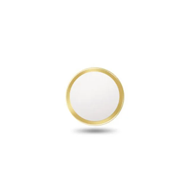 Ультра тонкий отпечаток пальца поддержка Touch ID металлическая кнопка домой наклейка для iPhone 7 7PLUS 6 6S 6PLUS 5 5S 5C SE красный и черный и золотой - Цвет: White Gold