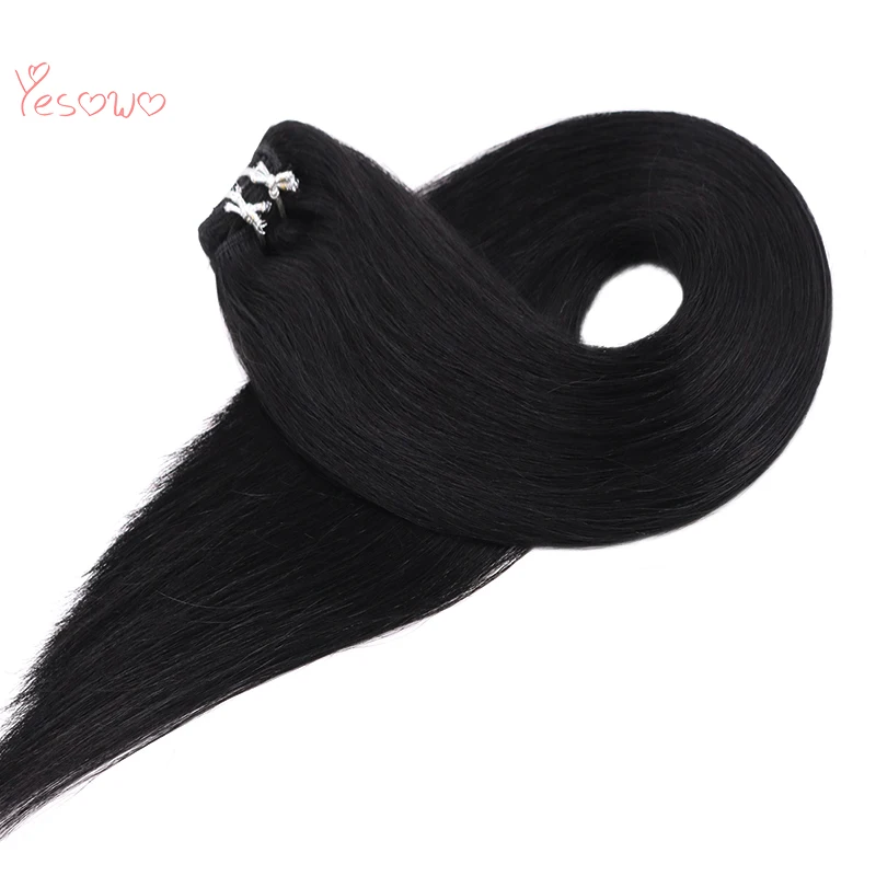 Yesowo Высокое качество 1 # Струйный черный зажим для человеческих волос 100 г 9 шт.