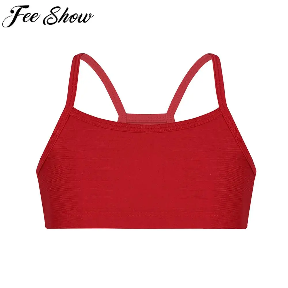 Эластичные черные майки FEESHOW для маленьких девочек бюстгальтер топ укороченный