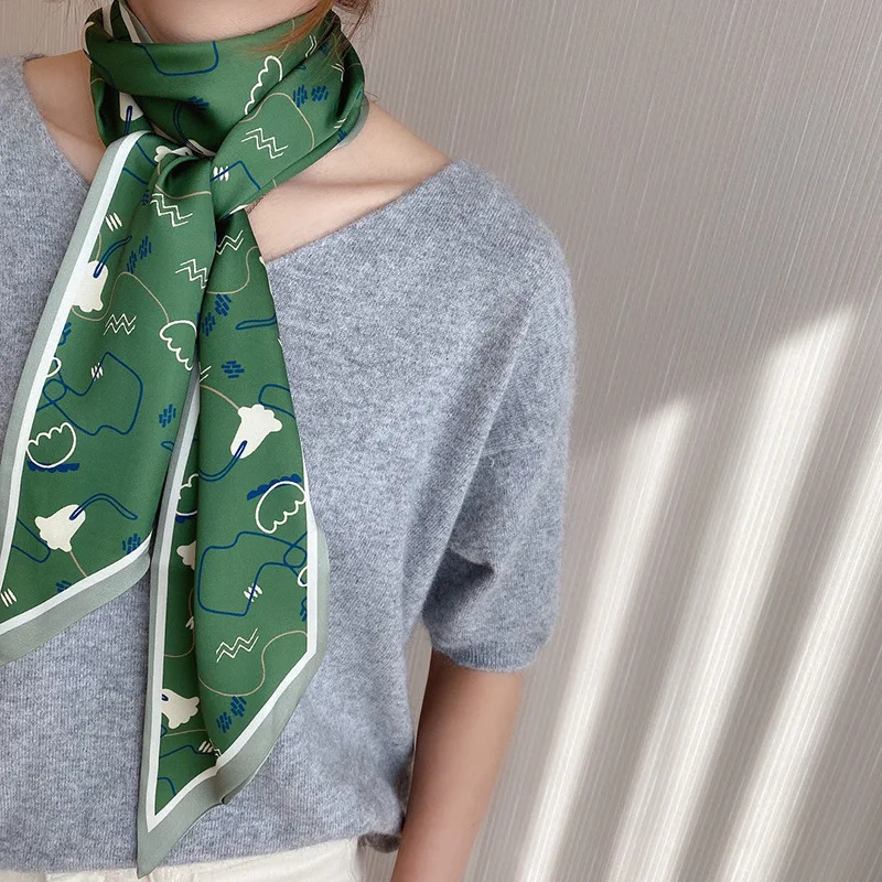 

Hair Scarves for Women Simple Elegant Hijabs Daily Wild Hair Scarf Print Ribbon Neck Scarf Casual Headwear Hair Scarf Hairbands