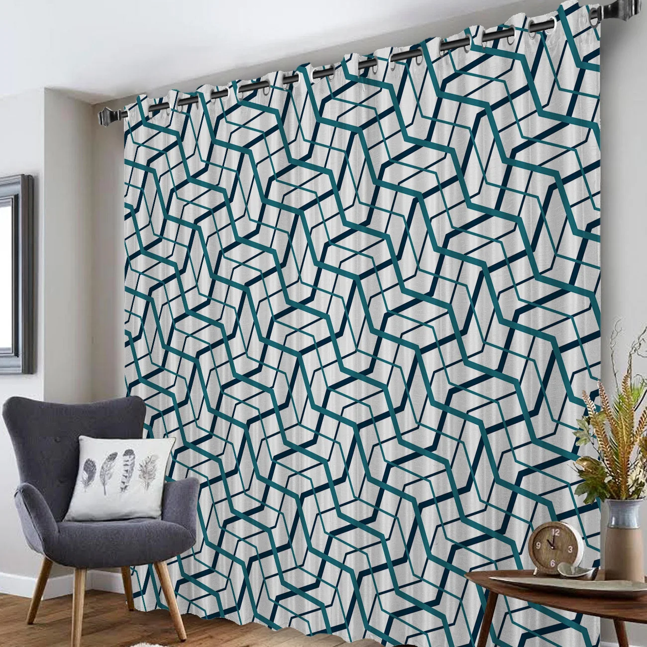 Irregular Geometric Pattern Window Treatments Curtains Valance Blinds Bathroom Blackout Bedroom Outdoor Fabric | Дом и сад