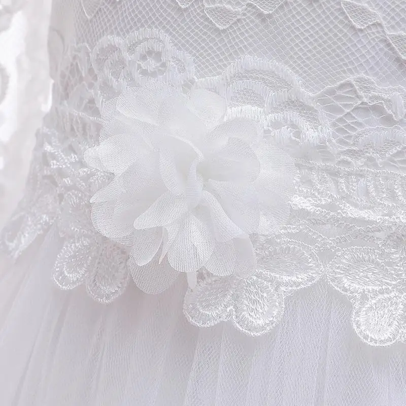 Детское длинное белое платье для девочек 4-15 лет вечерние бальные Платья с